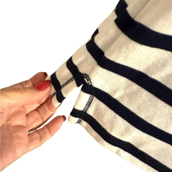 NWT Kim Rogers Navy/White Striped Casual Summer Top  SMALL   #Z - Picture 5 of 10